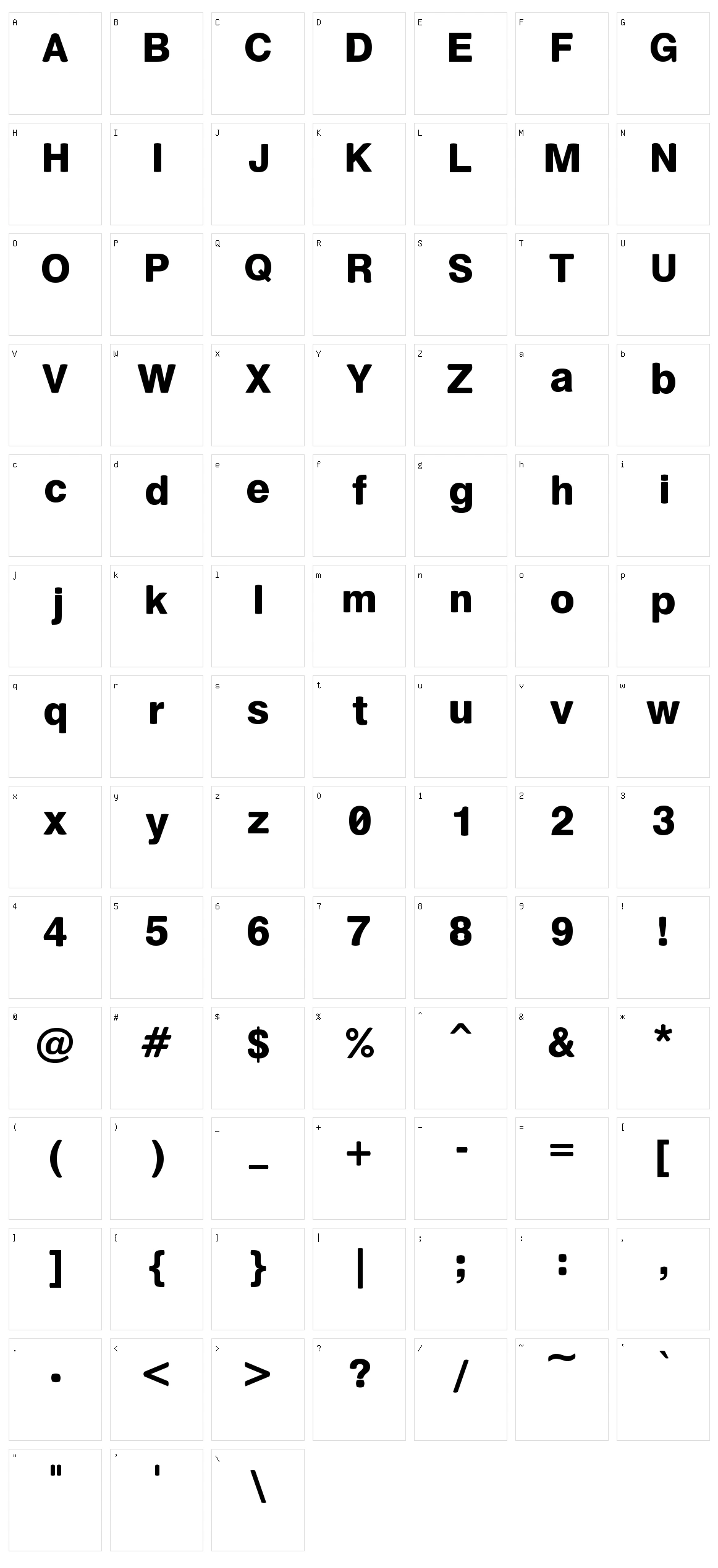PLZ Character Set