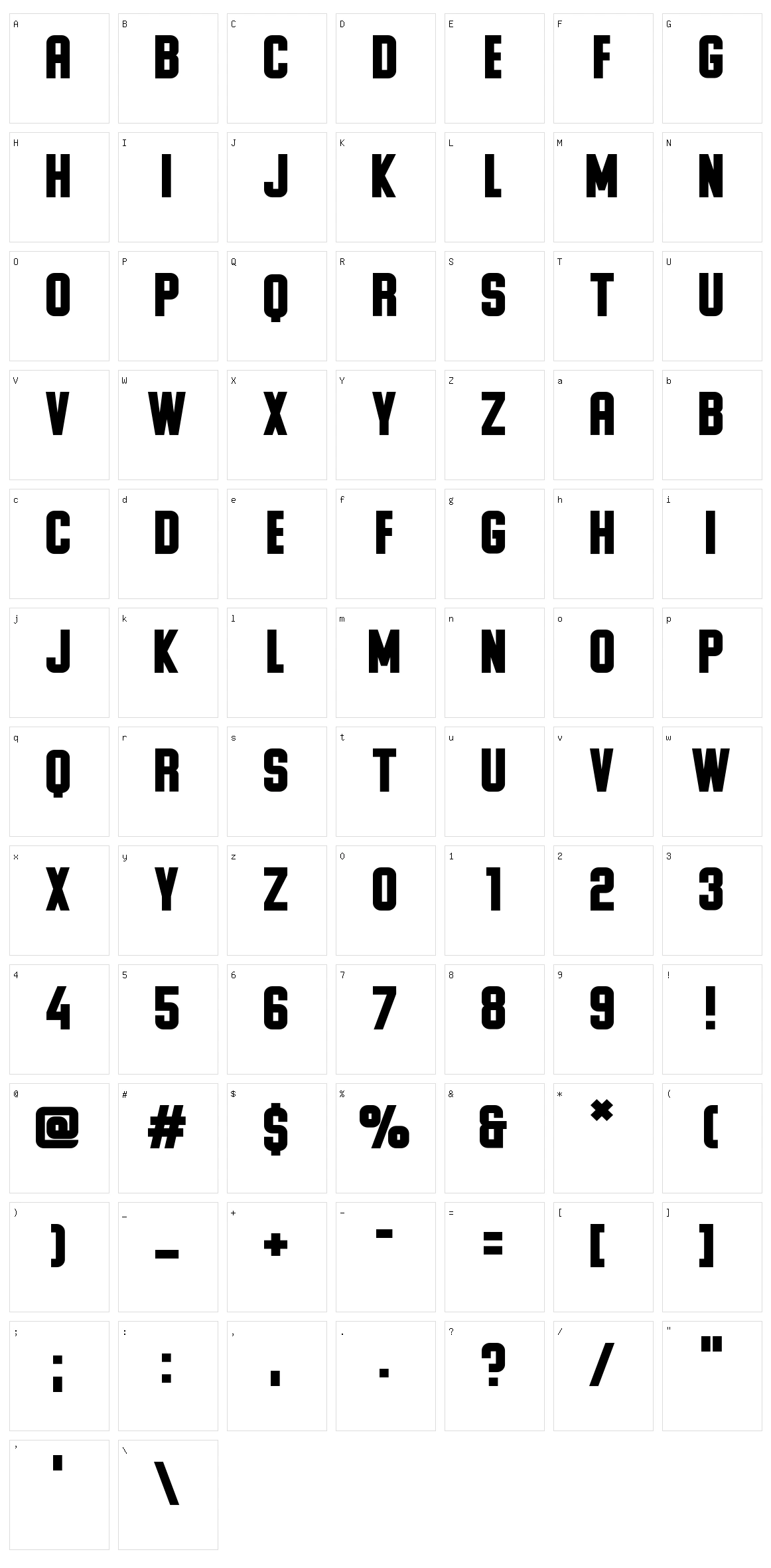 Ponter Character Set