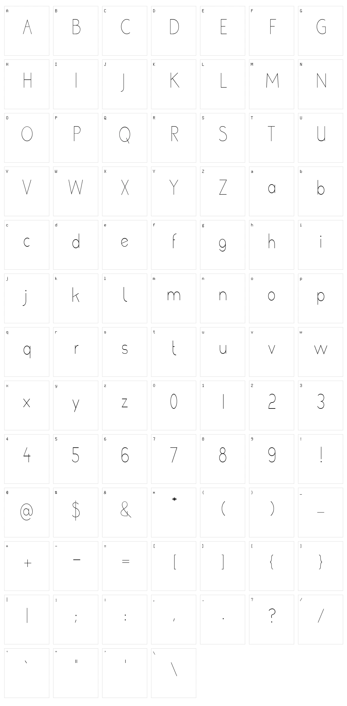 Poor Weekdays Character Set