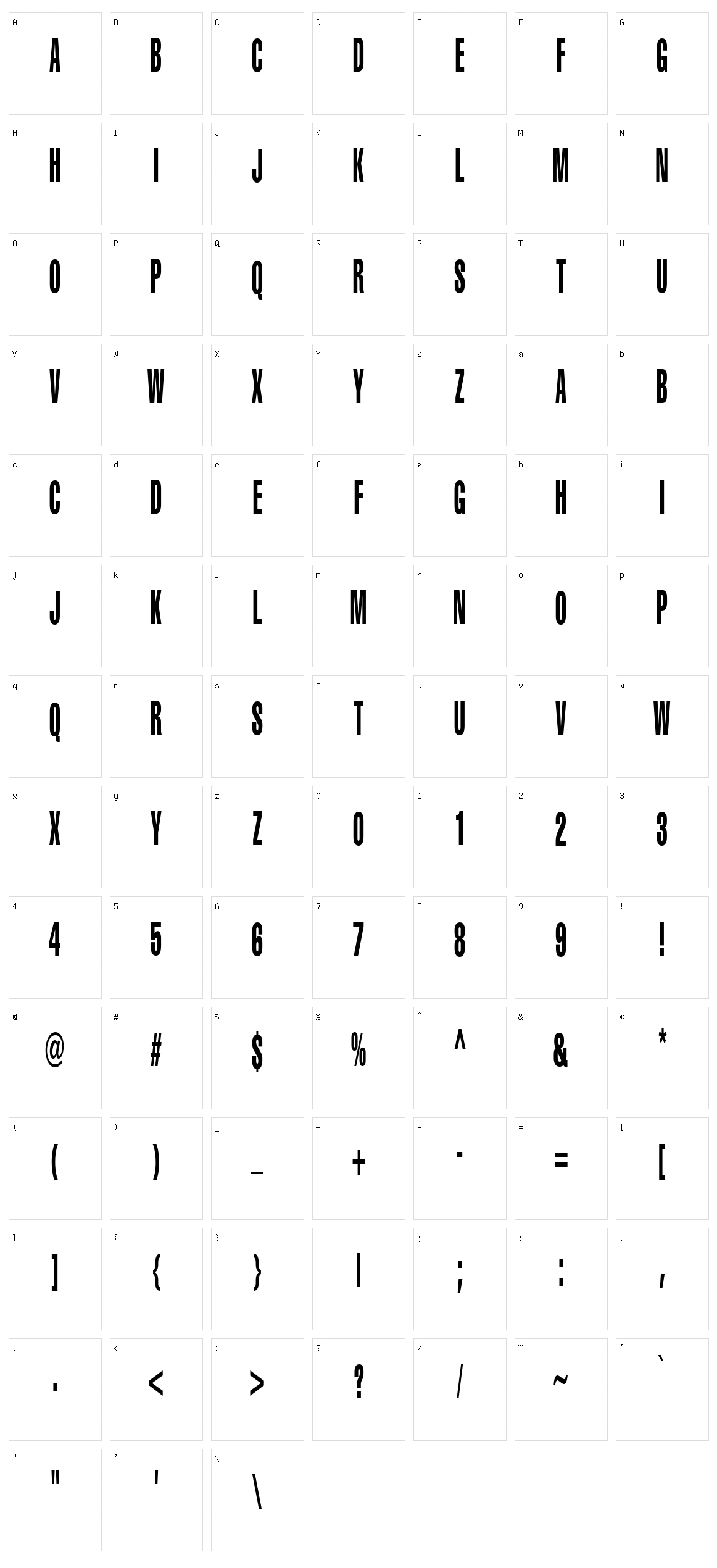 Portishead Dummy Character Set