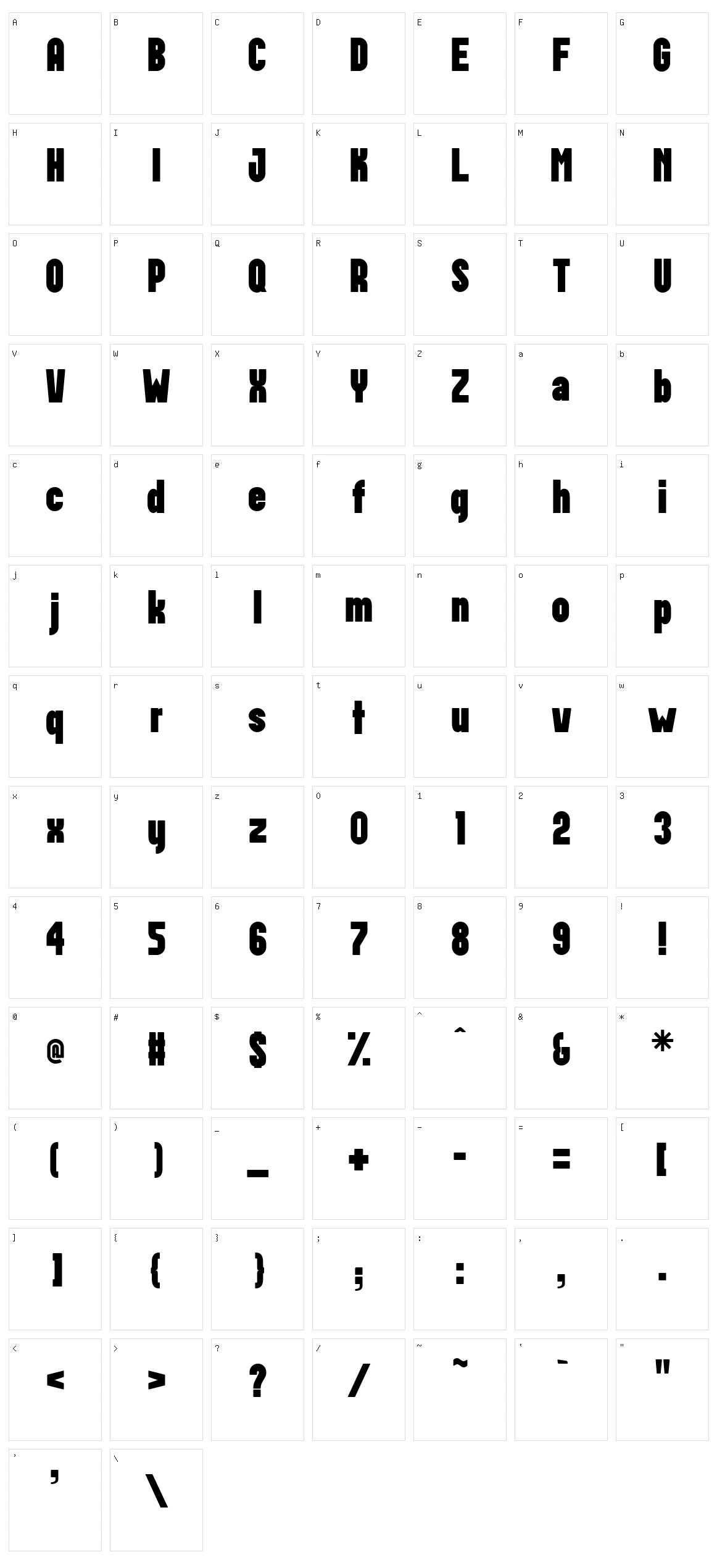 Postillon Character Set