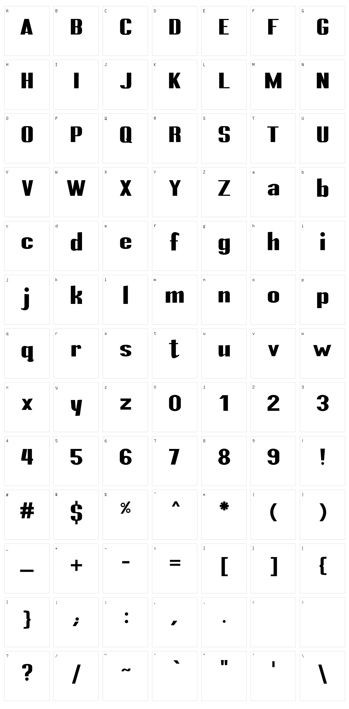 Prazo Character Set