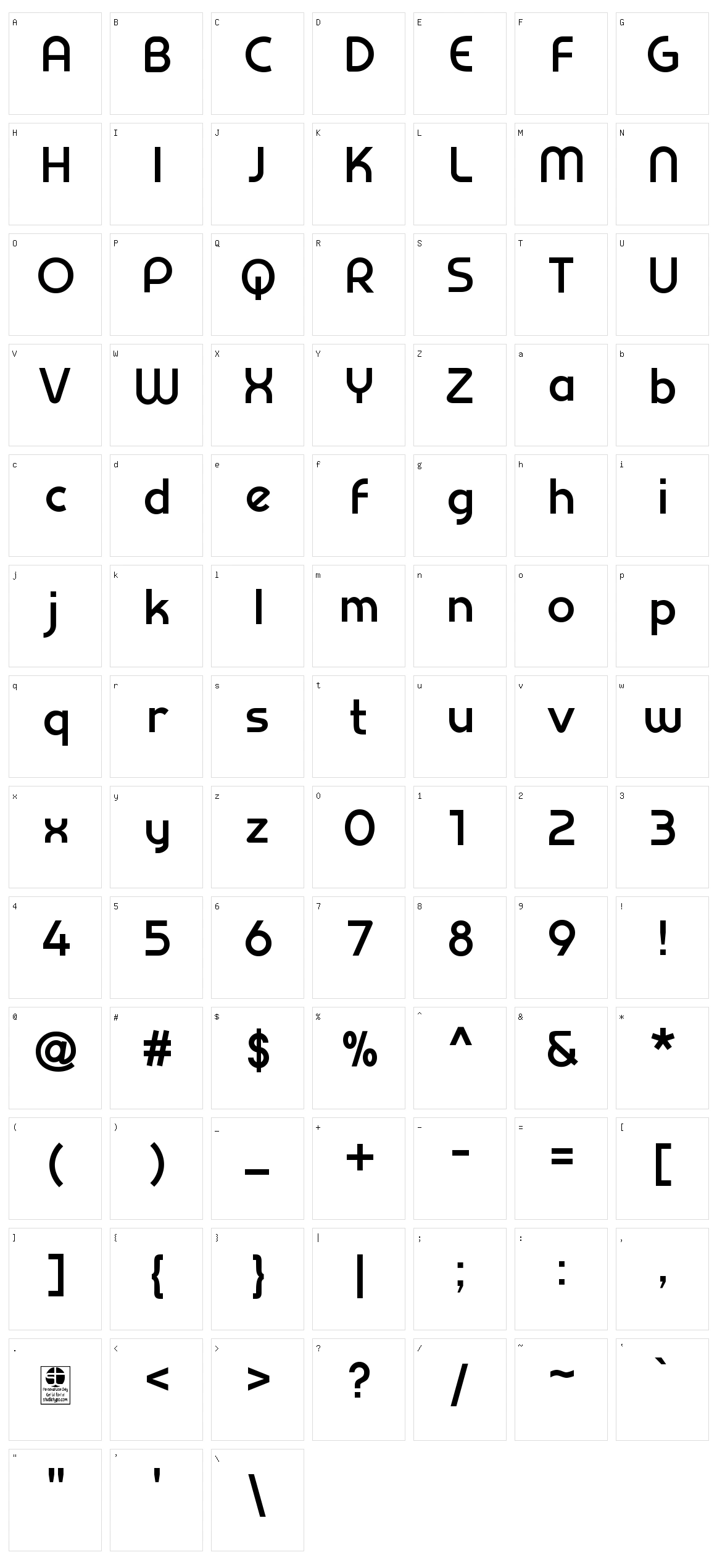 Prestij Character Set