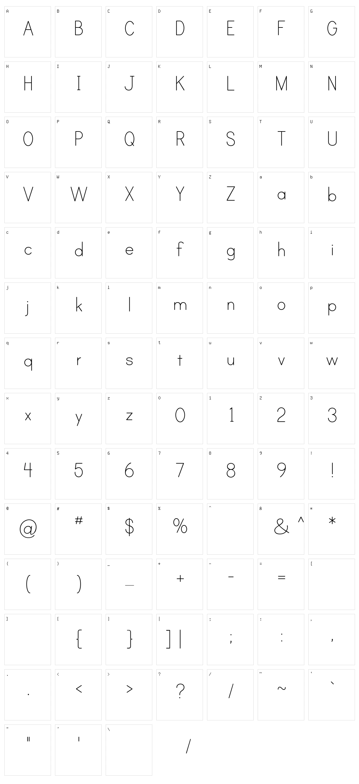Print Clearly Character Set