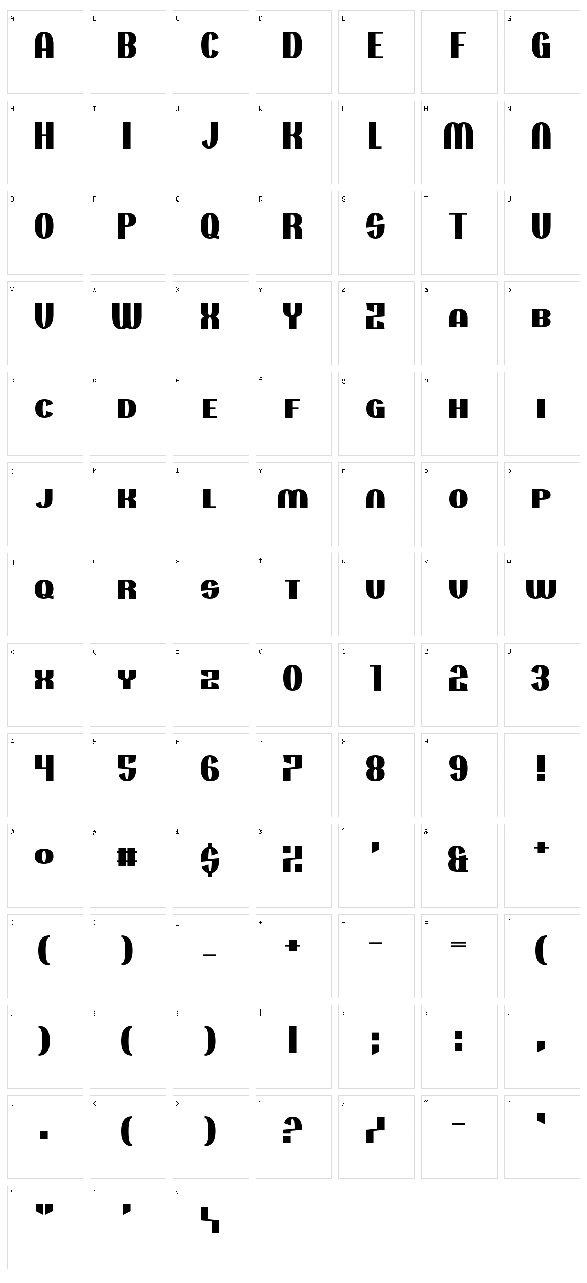 Projectionist Character Set