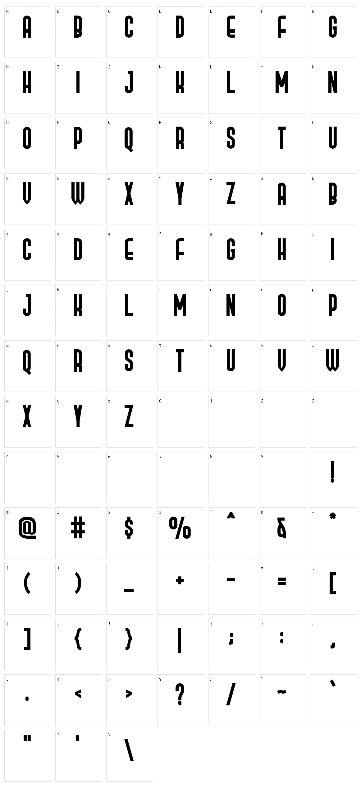 Prosa GT Character Set