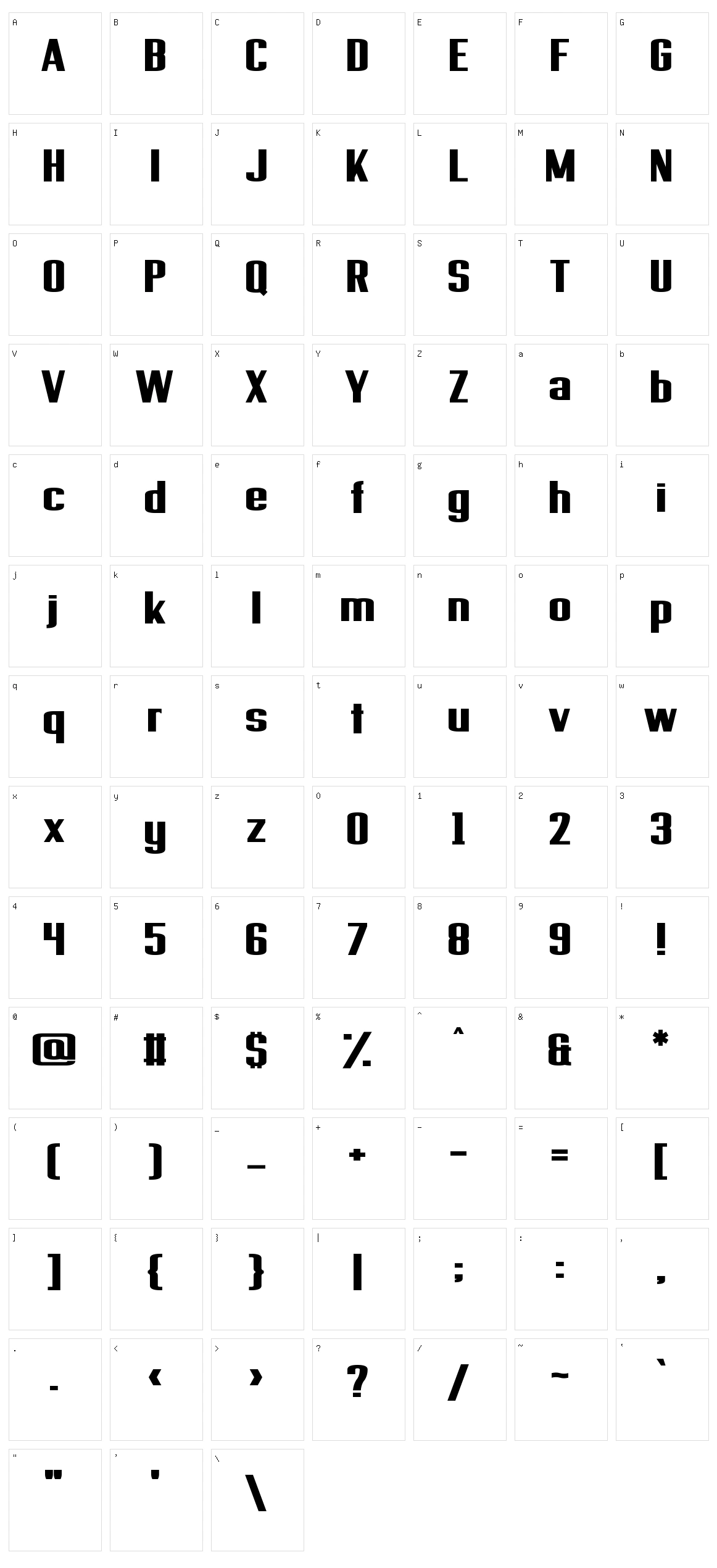 Provisionary Character Set