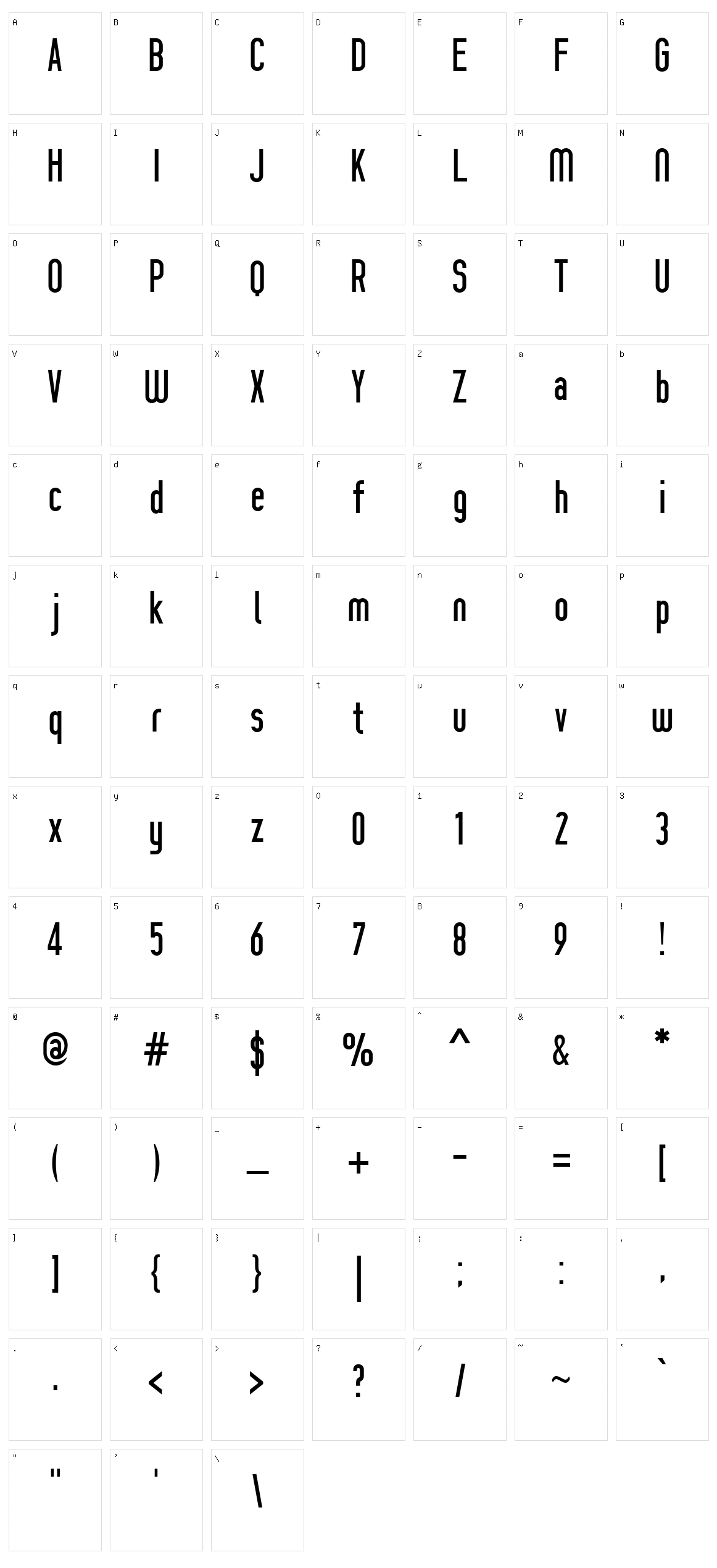 Prozak Character Set