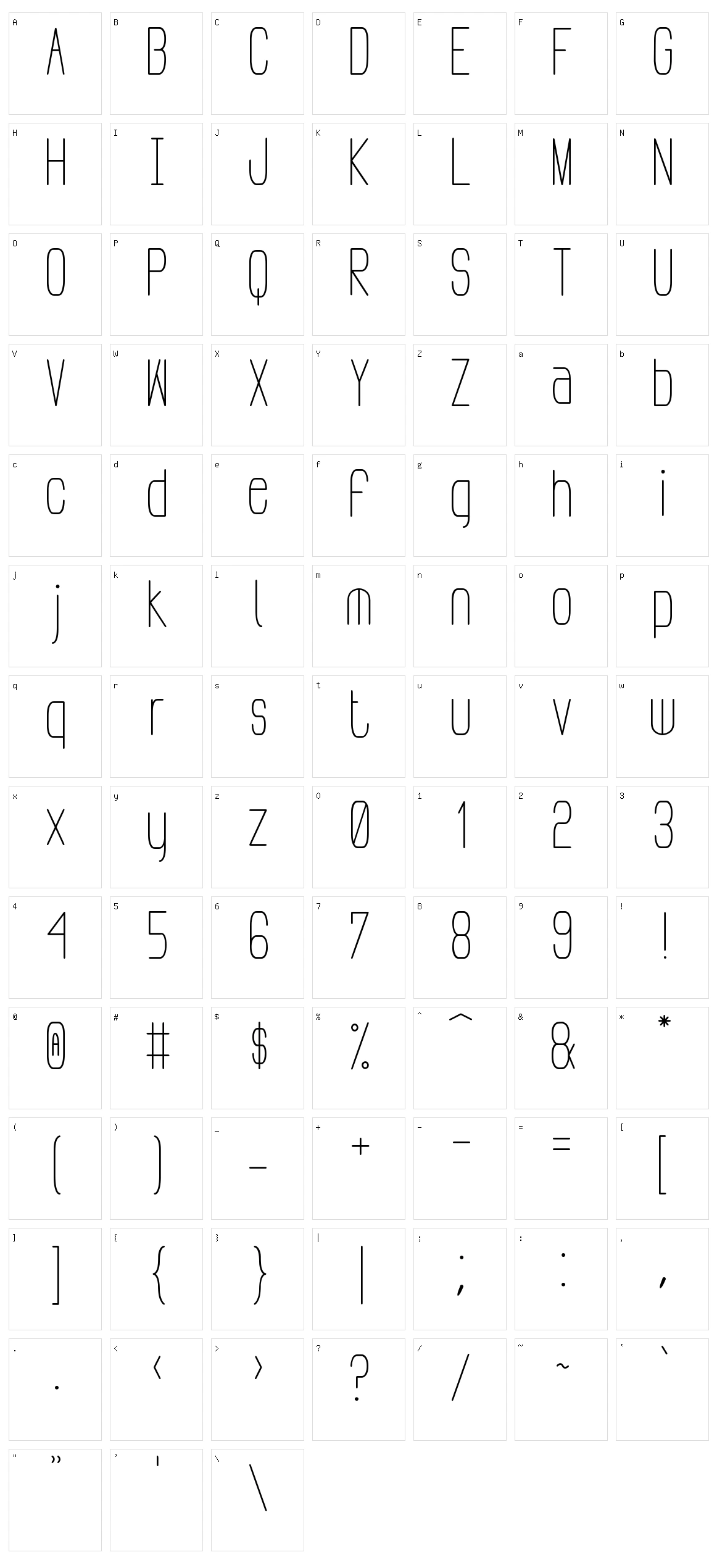Pudahuel Sans Character Set