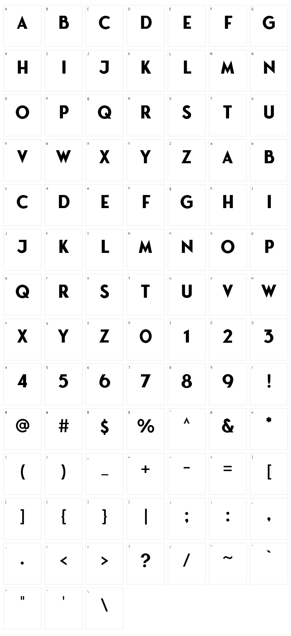 Puerto Character Set