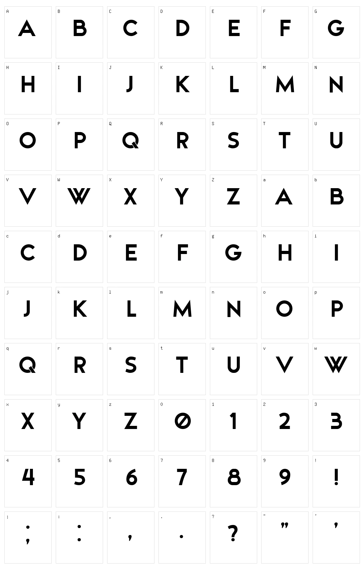 Putz Character Set