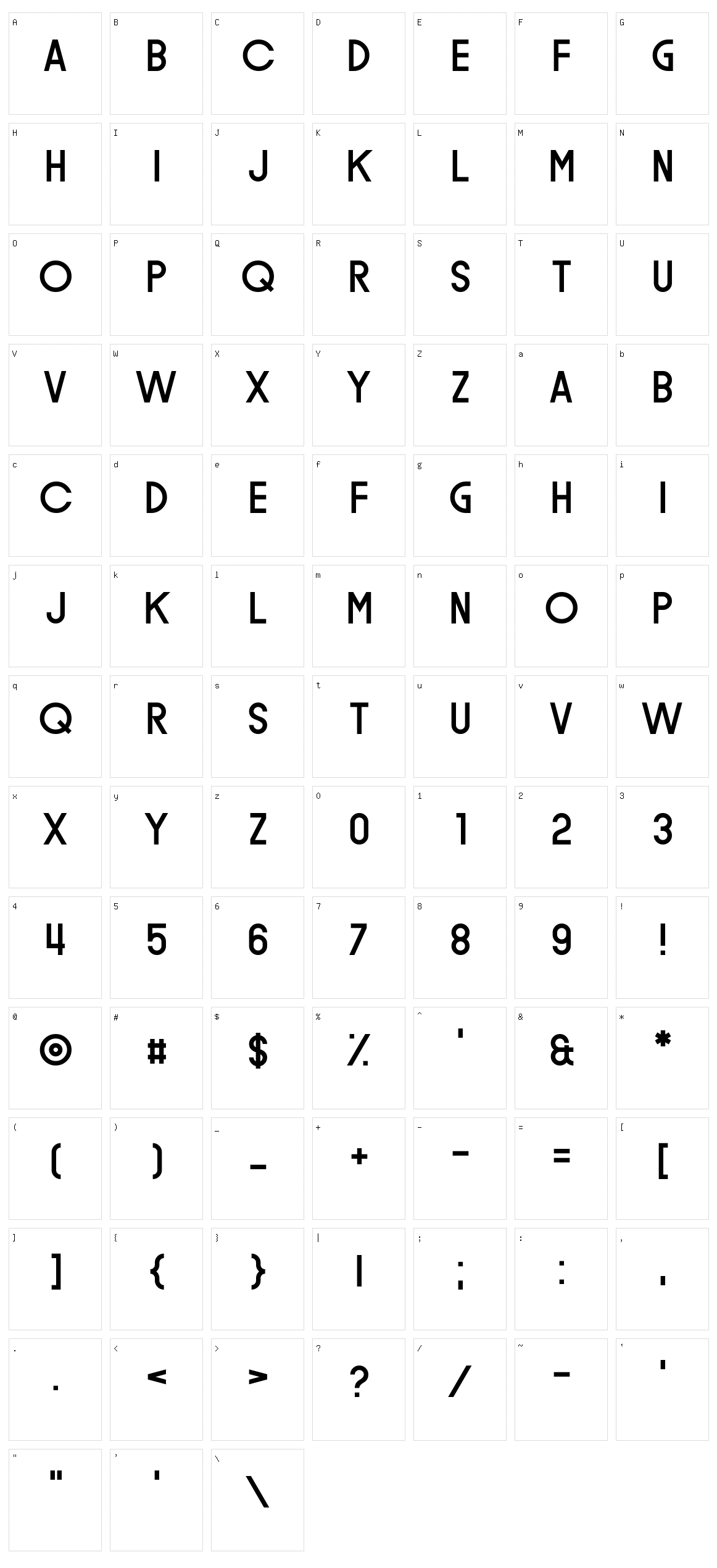 Q for the Memories Character Set