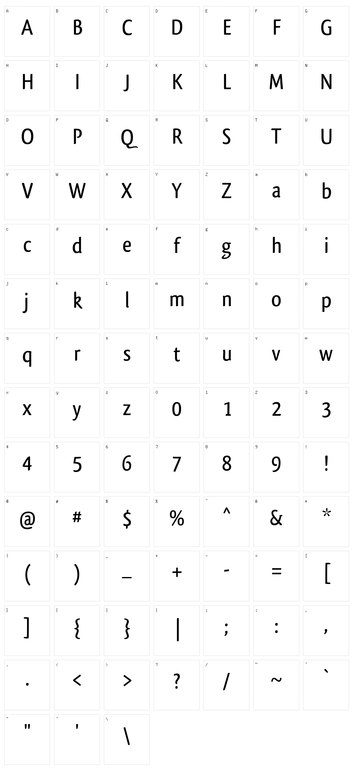 Qlassik Character Set