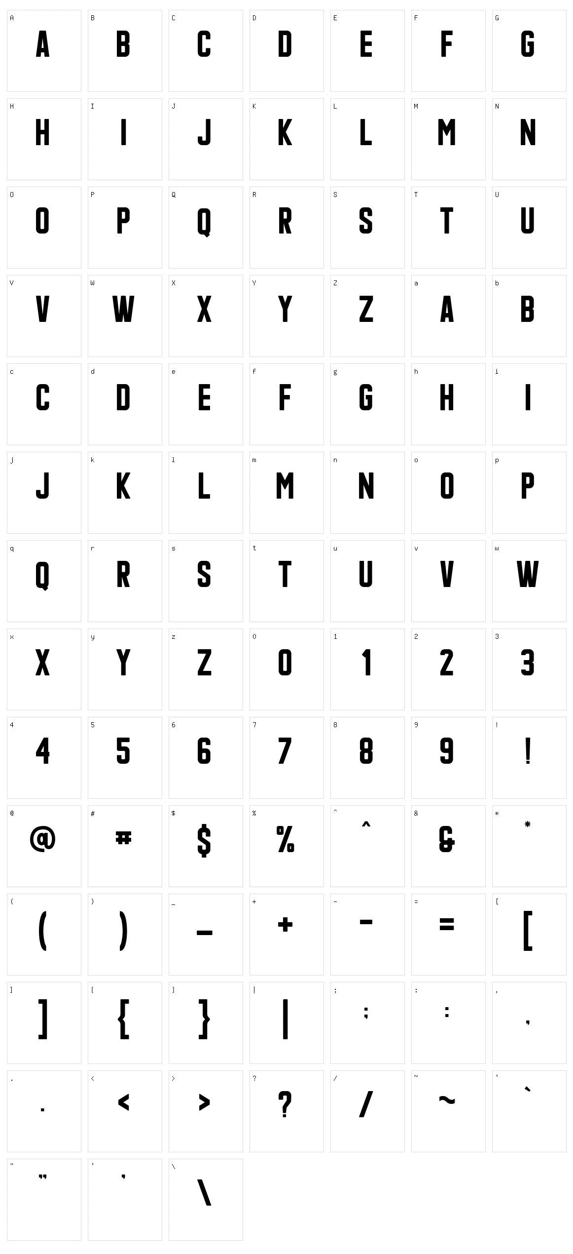 Qonquer Character Set