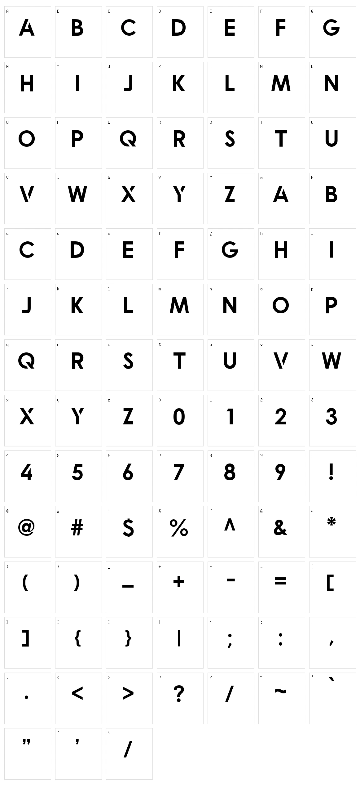 Qualy Character Set