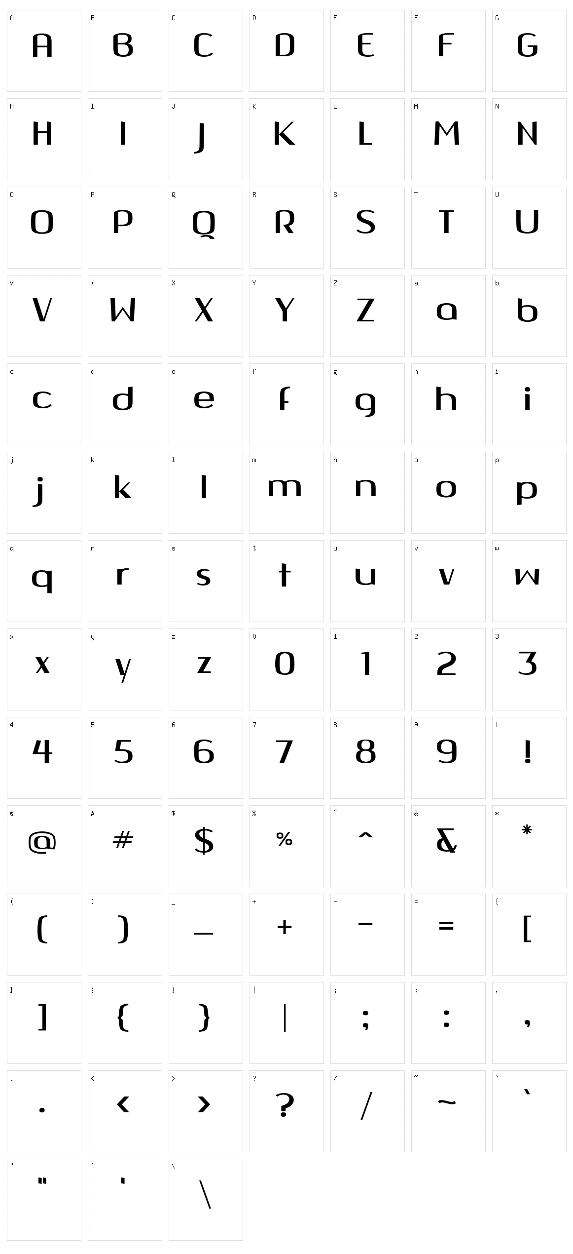 Quango Character Set