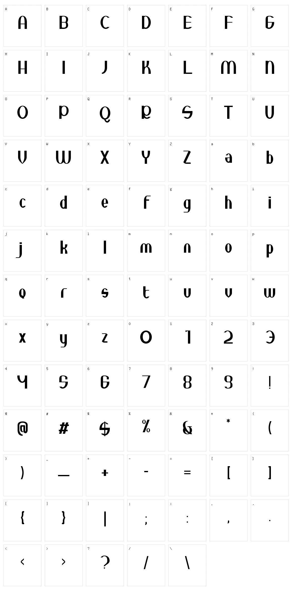 Quenione Unico Character Set