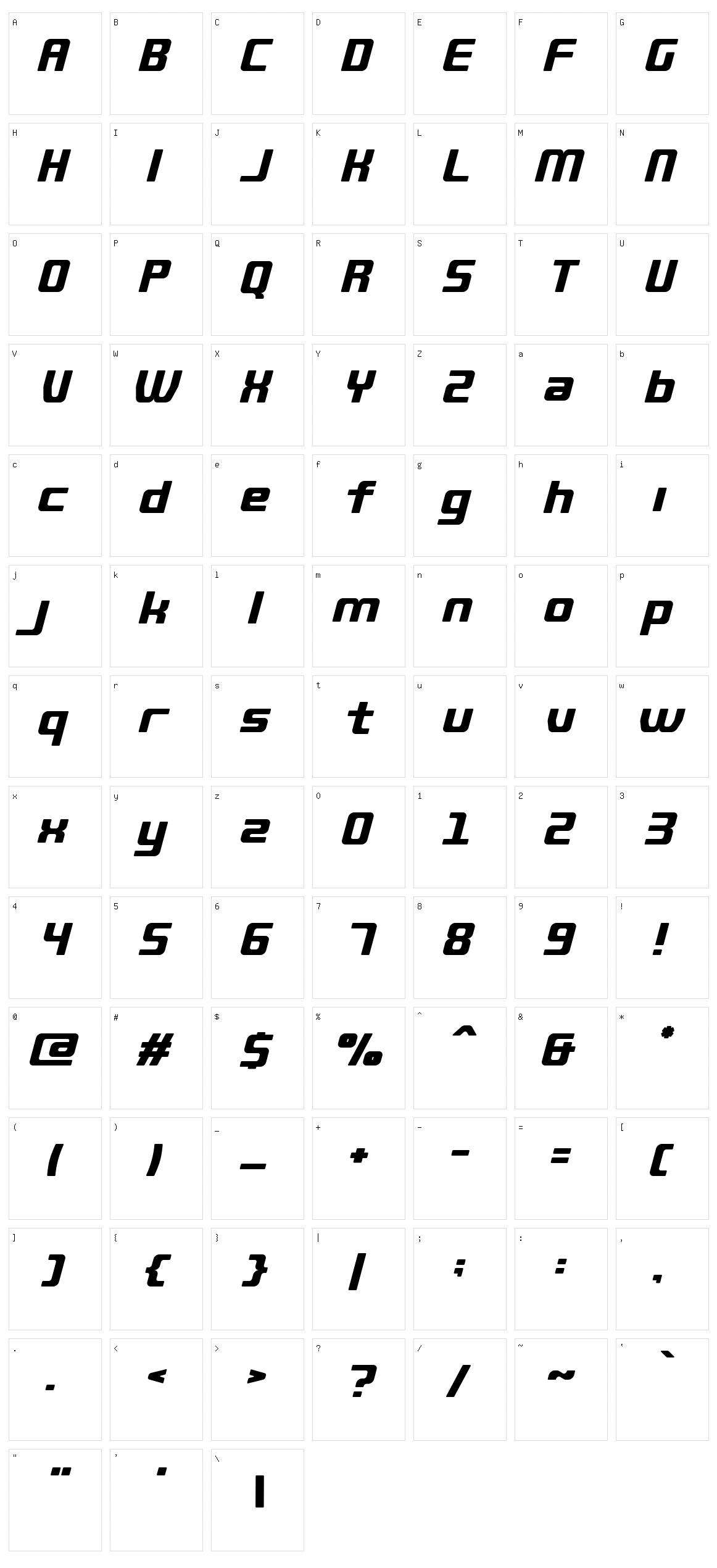 Quub Character Set