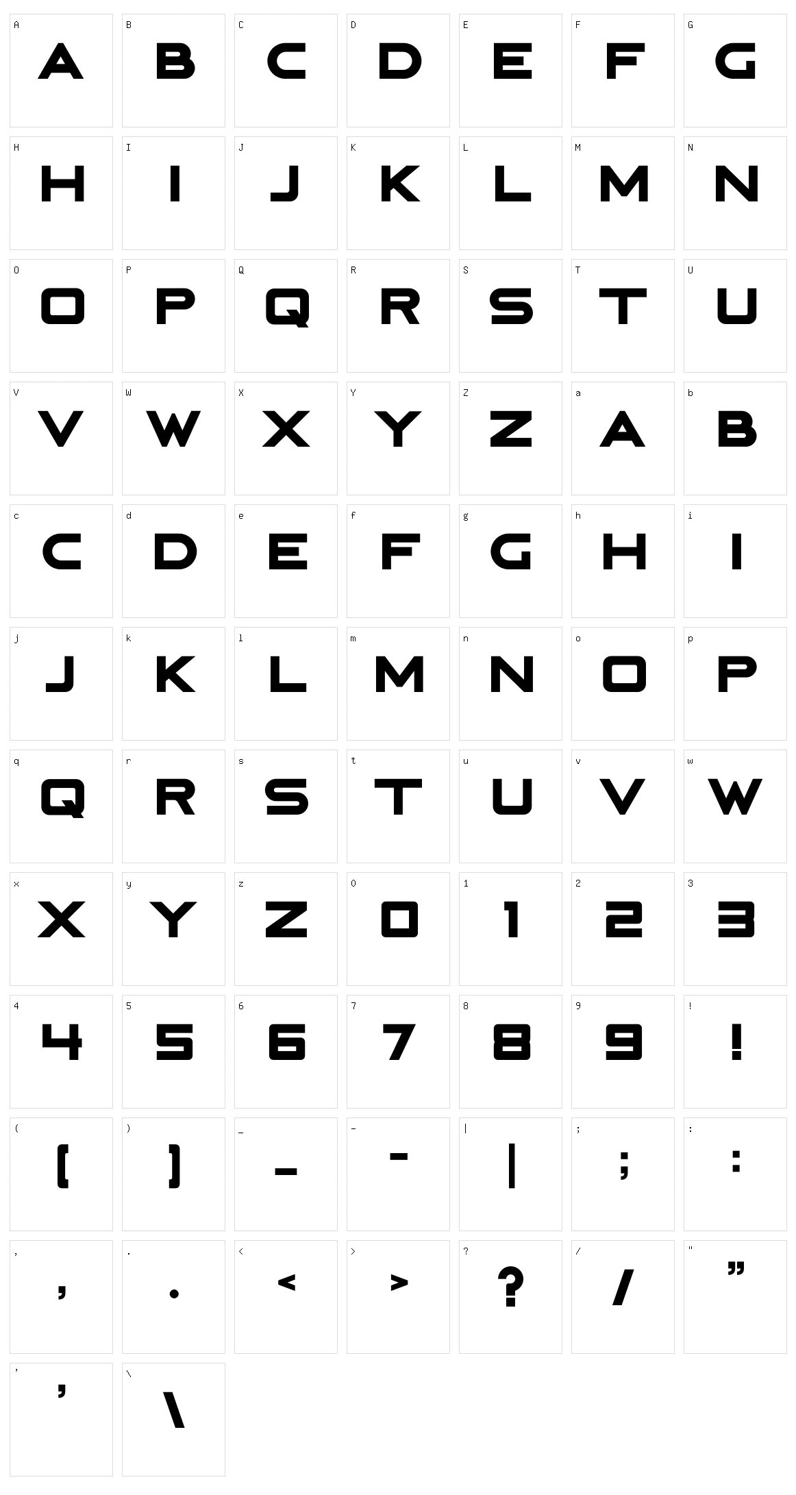 R-Spectr Character Set