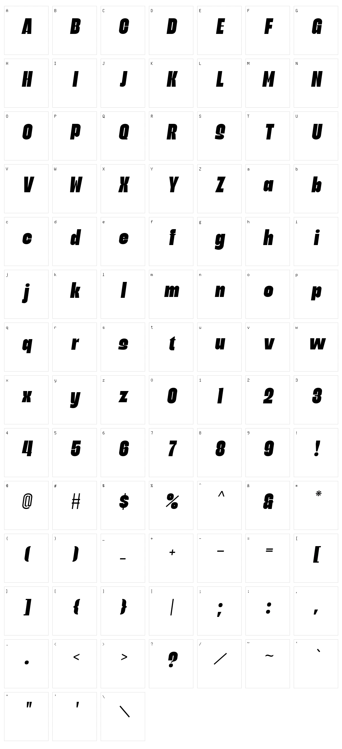 Rafigen Character Set