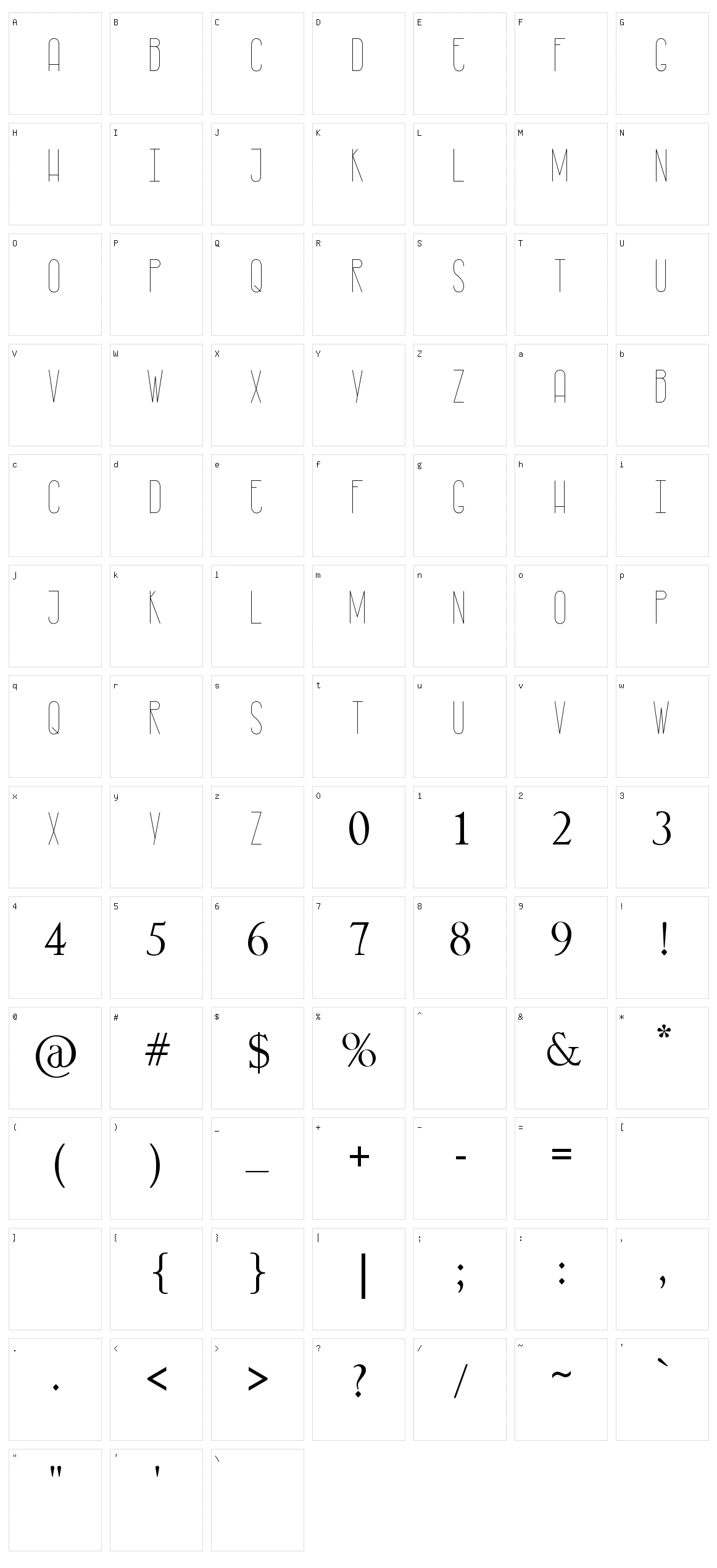 Rasty Lop Character Set
