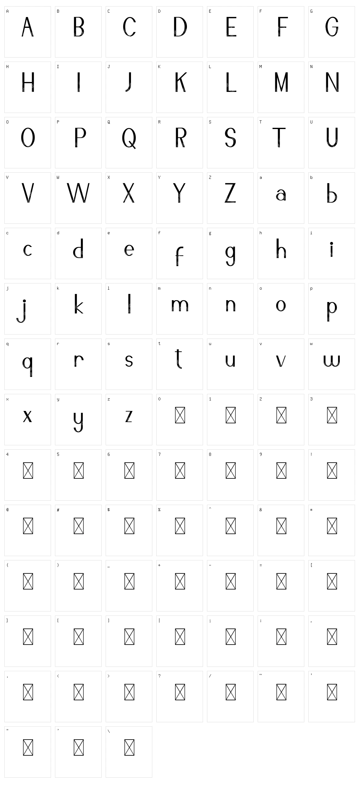 Ravenously Character Set