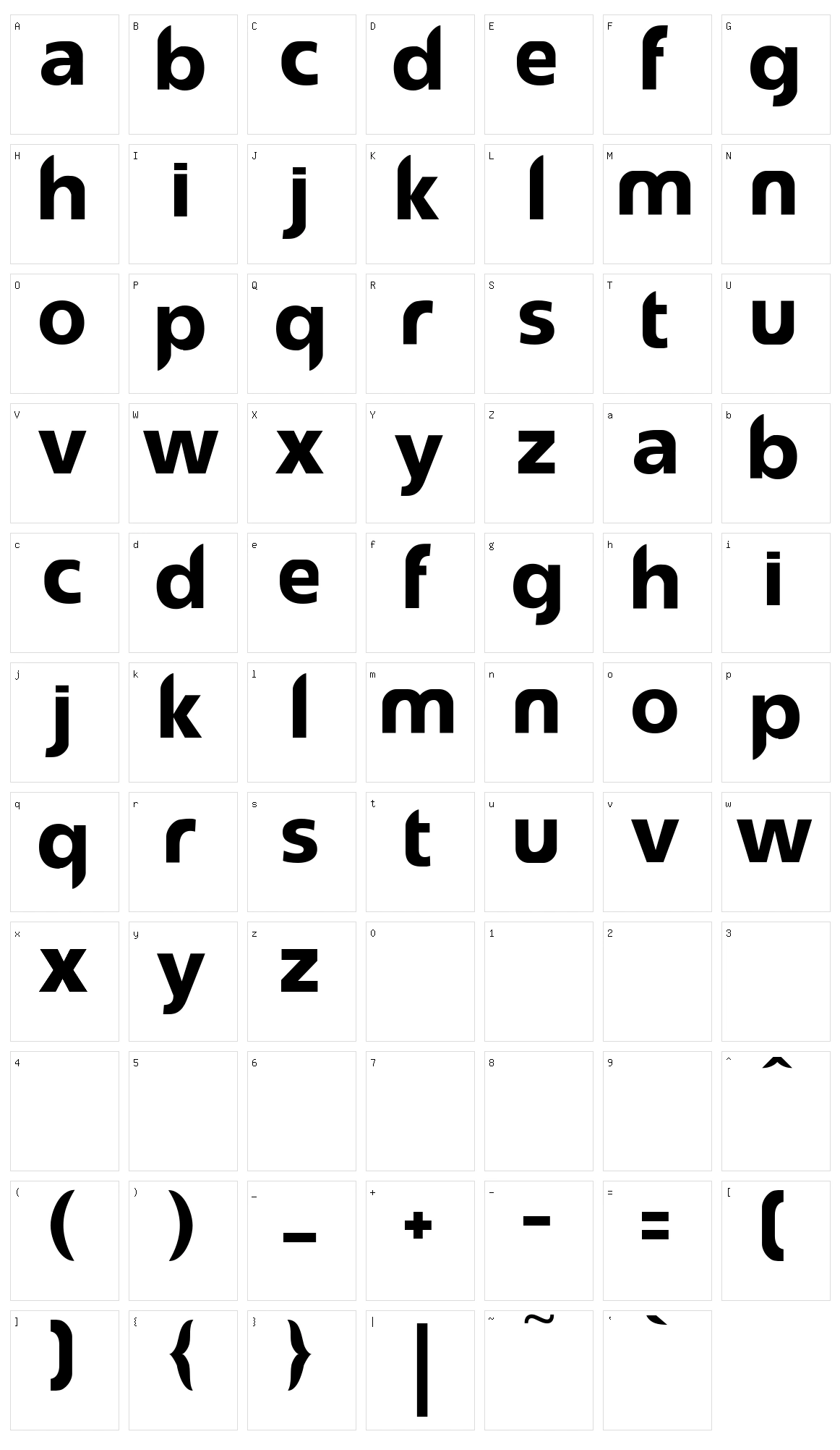 Reason System Character Set