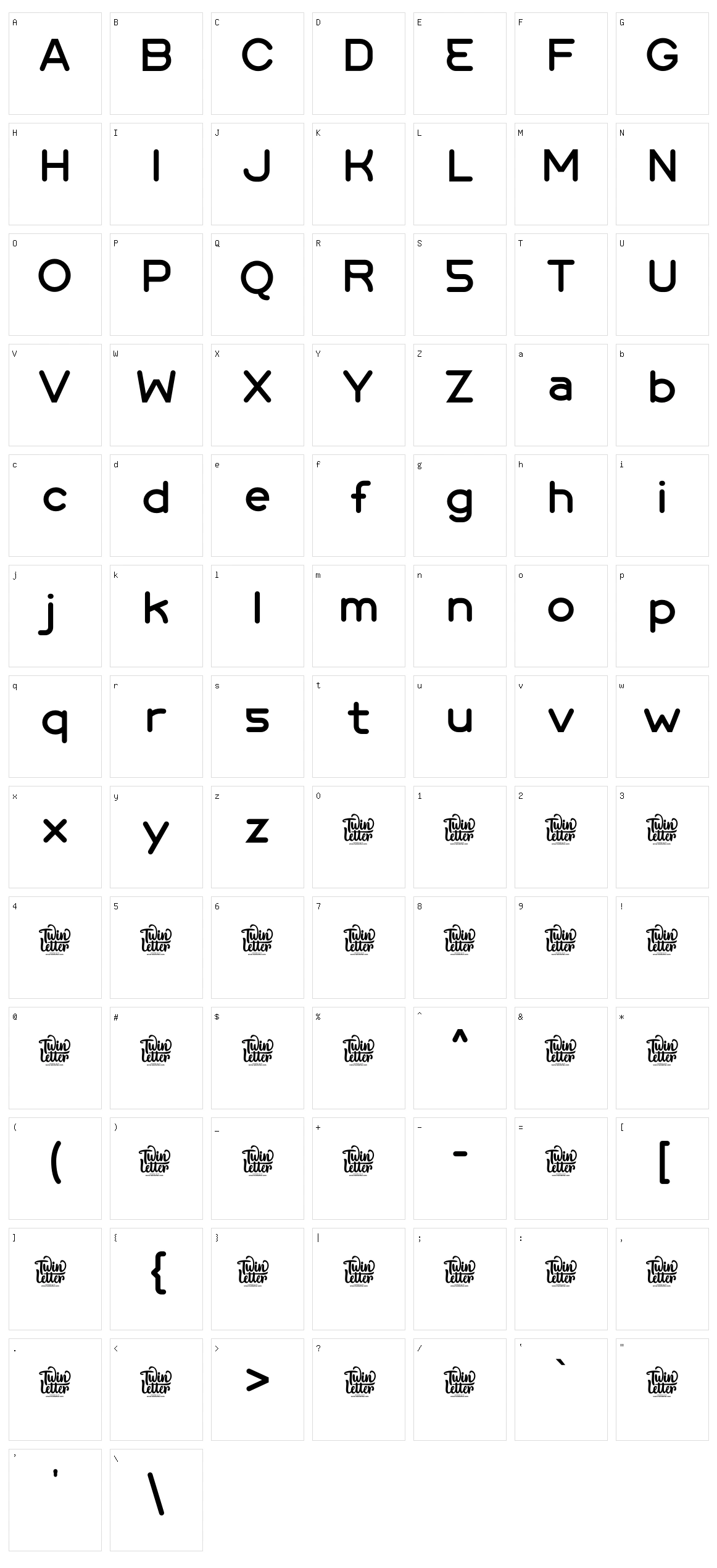 Rebog Character Set