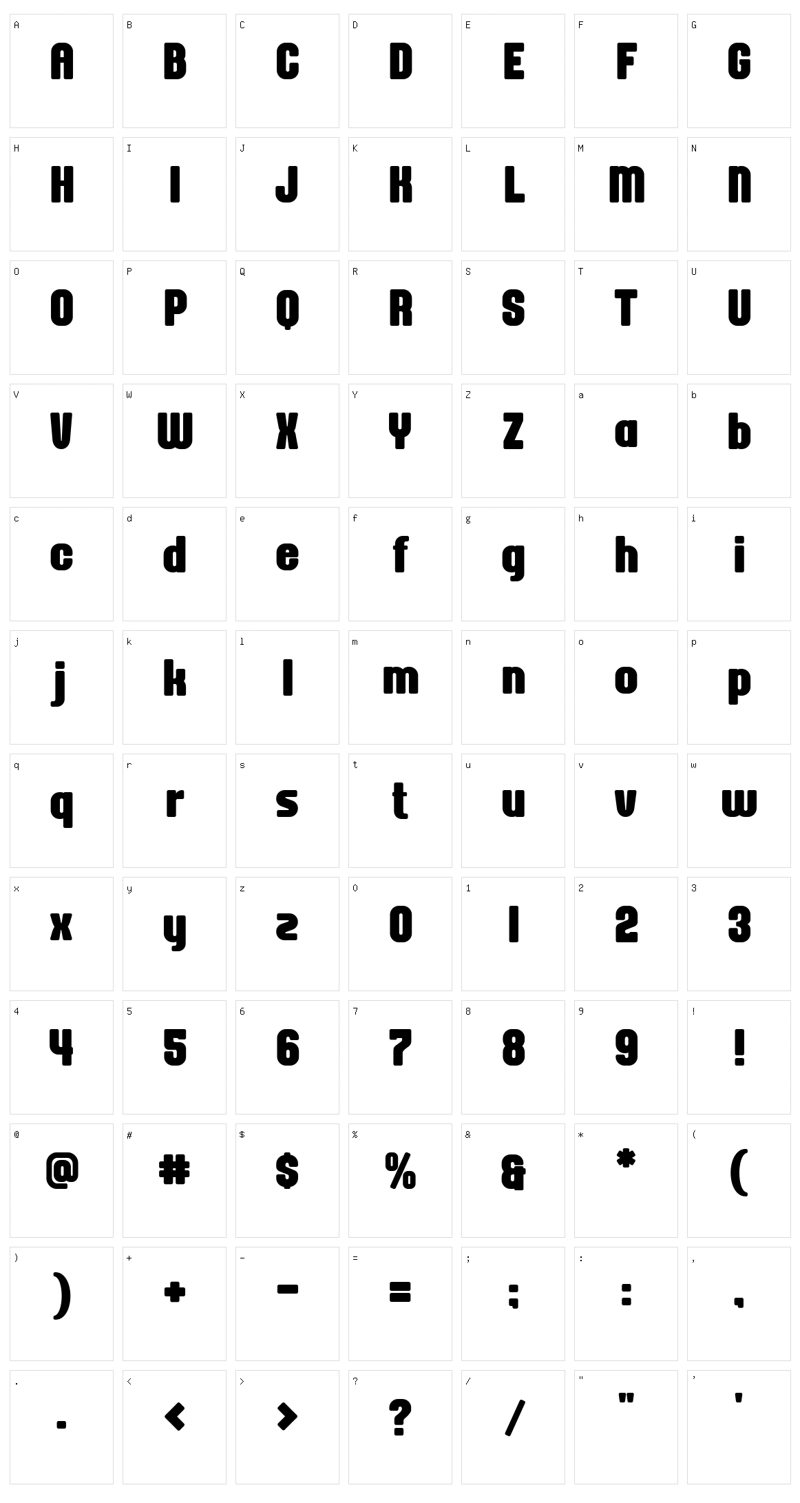 Recky Character Set