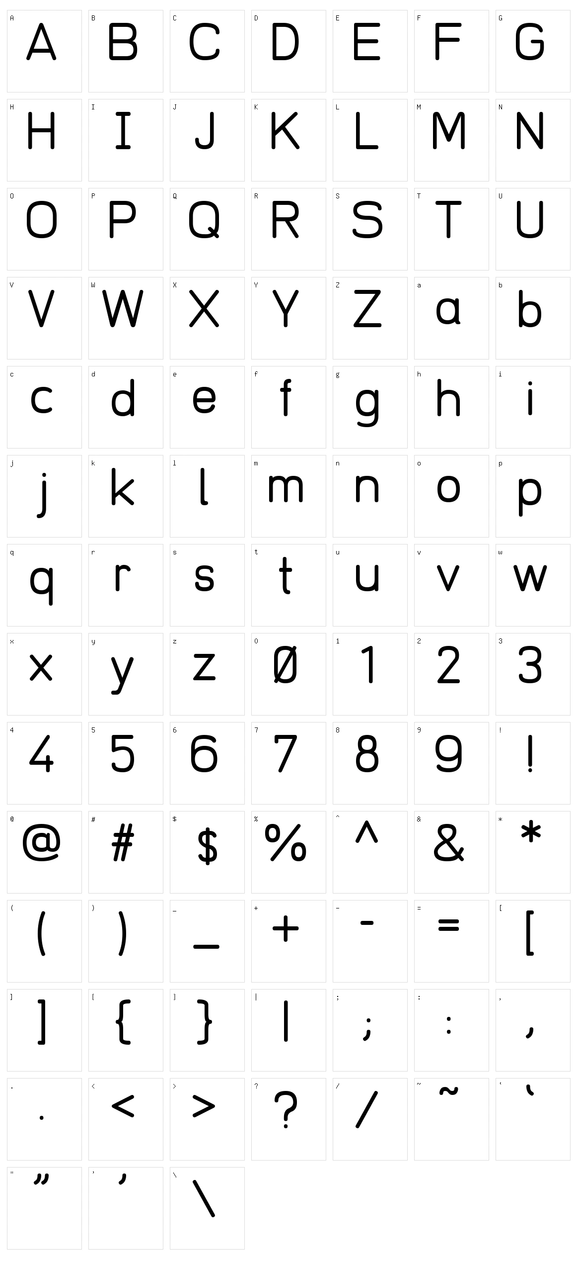Redring 1969 Character Set
