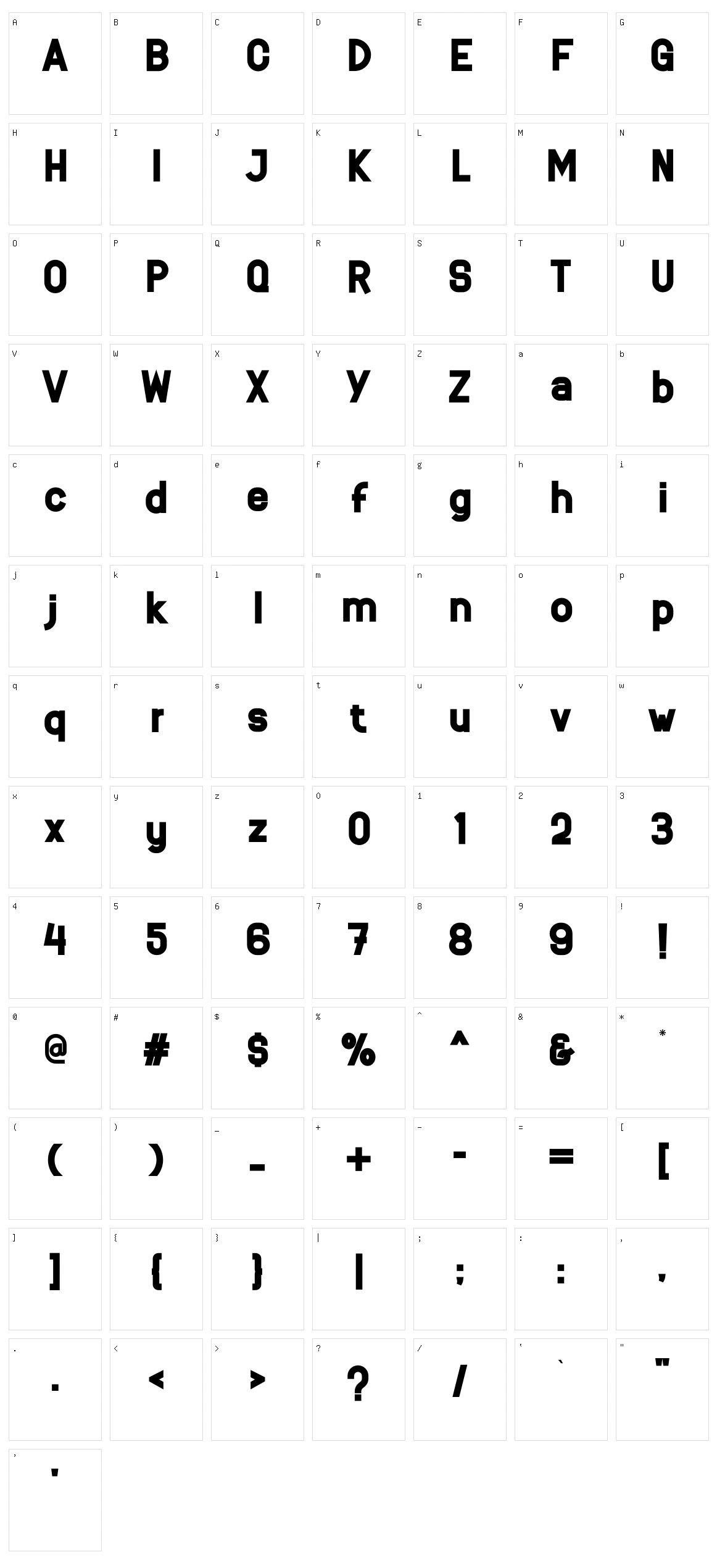 Refia Character Set