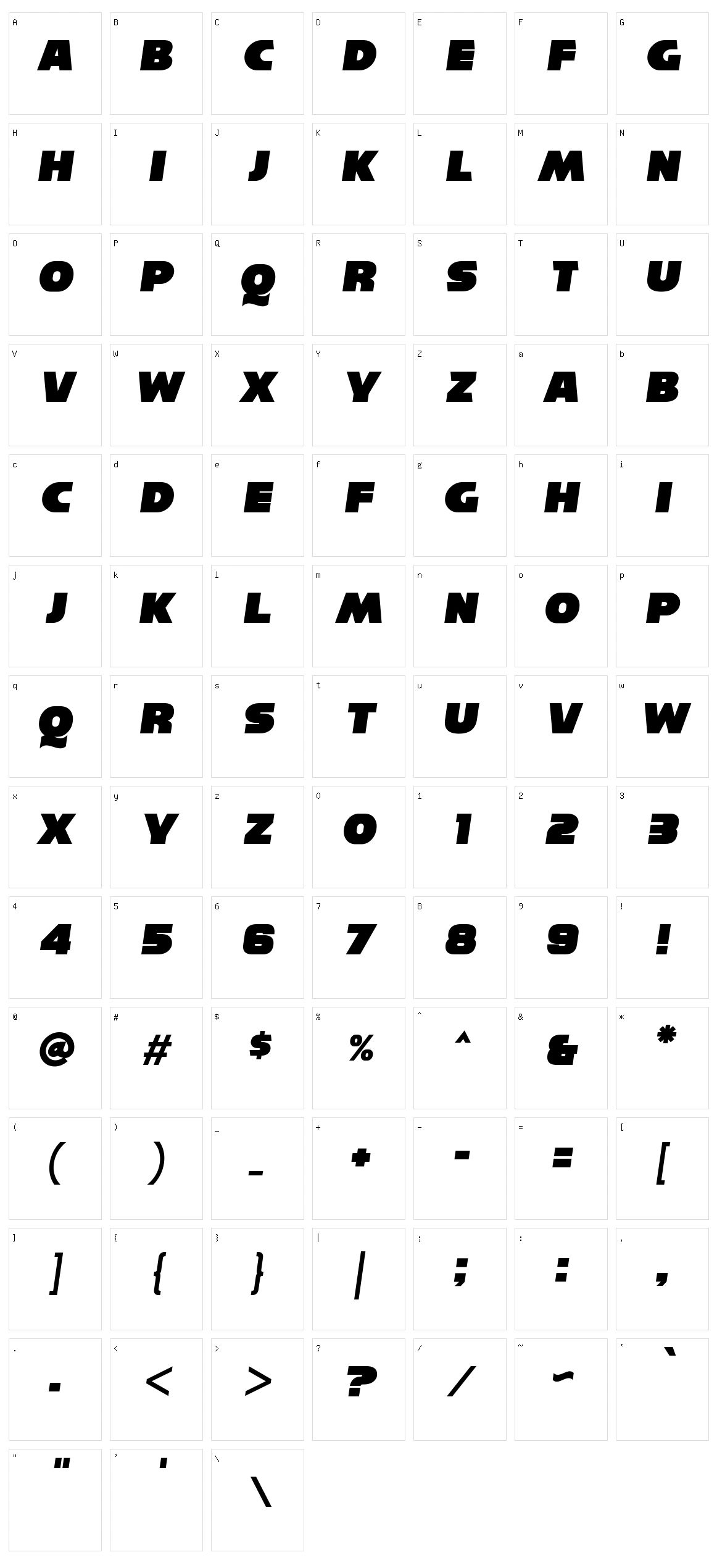 Reisenberg Character Set