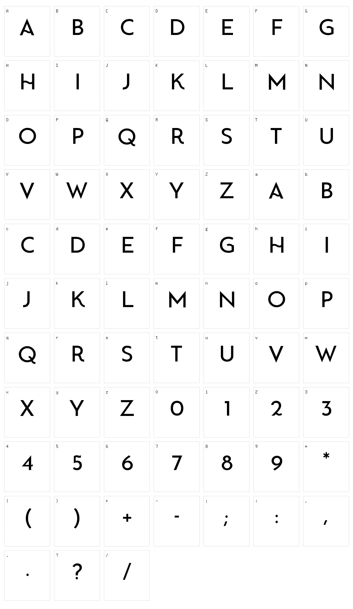 Rejova Character Set