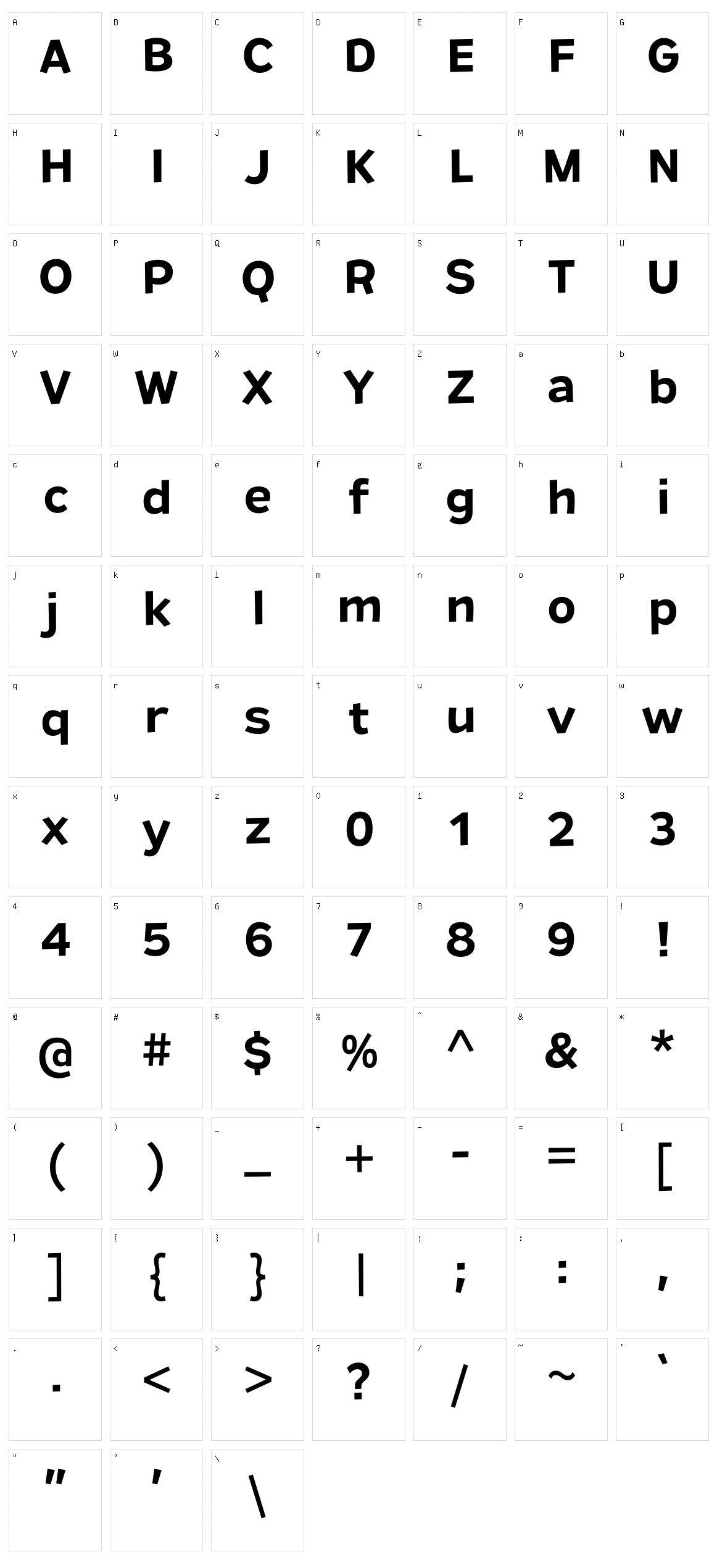 Remissis Character Set