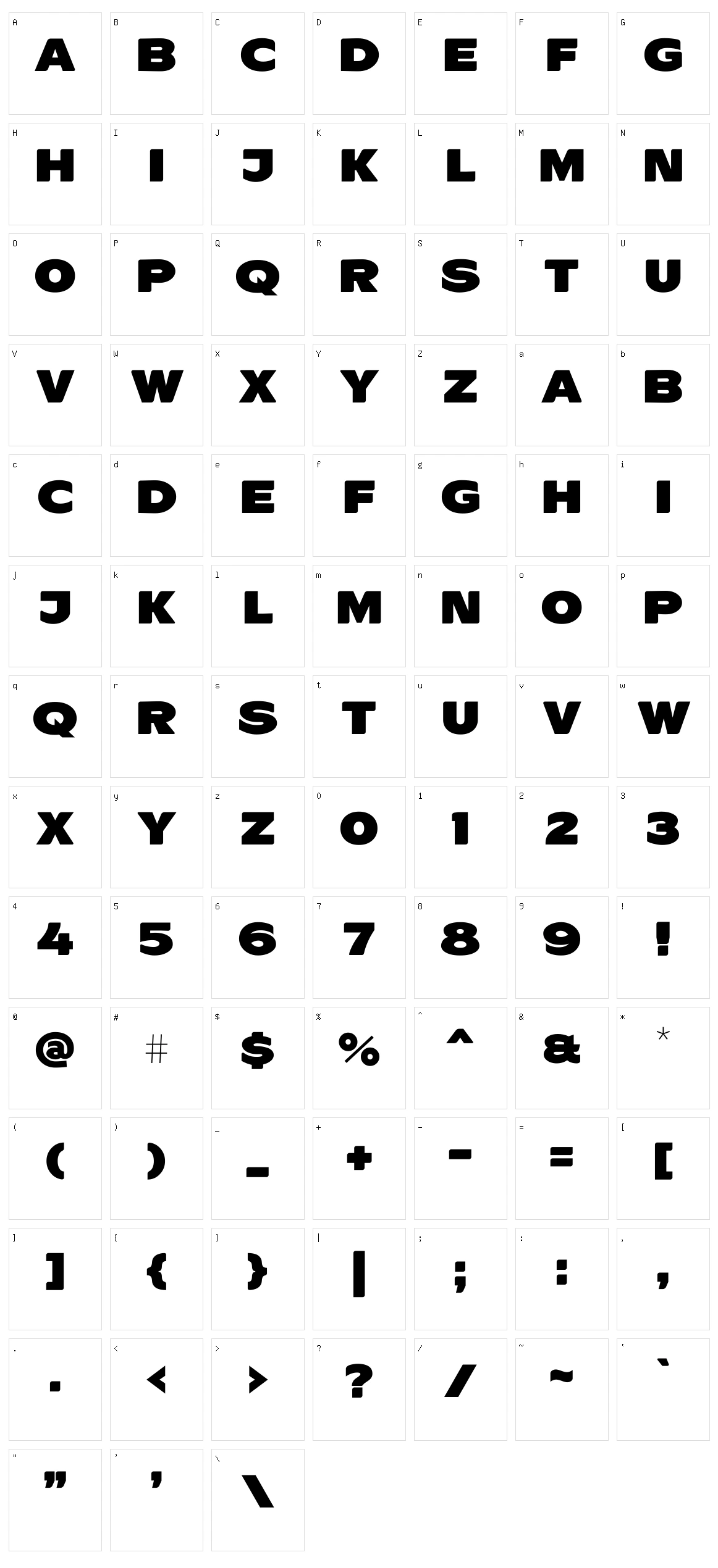 ResotE Character Set