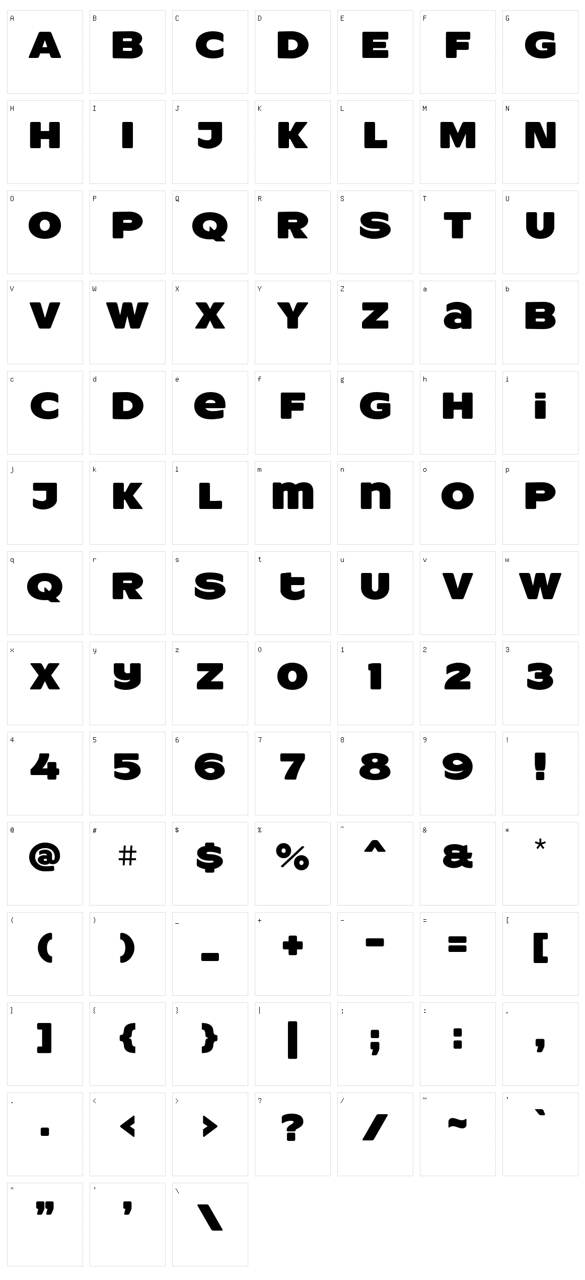 ResotYg Character Set