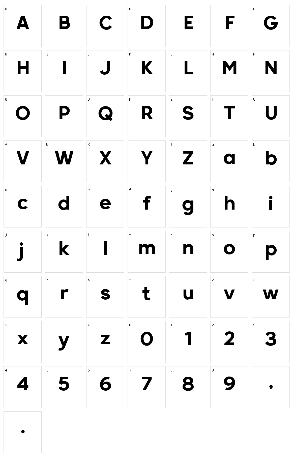 Retroica Character Set