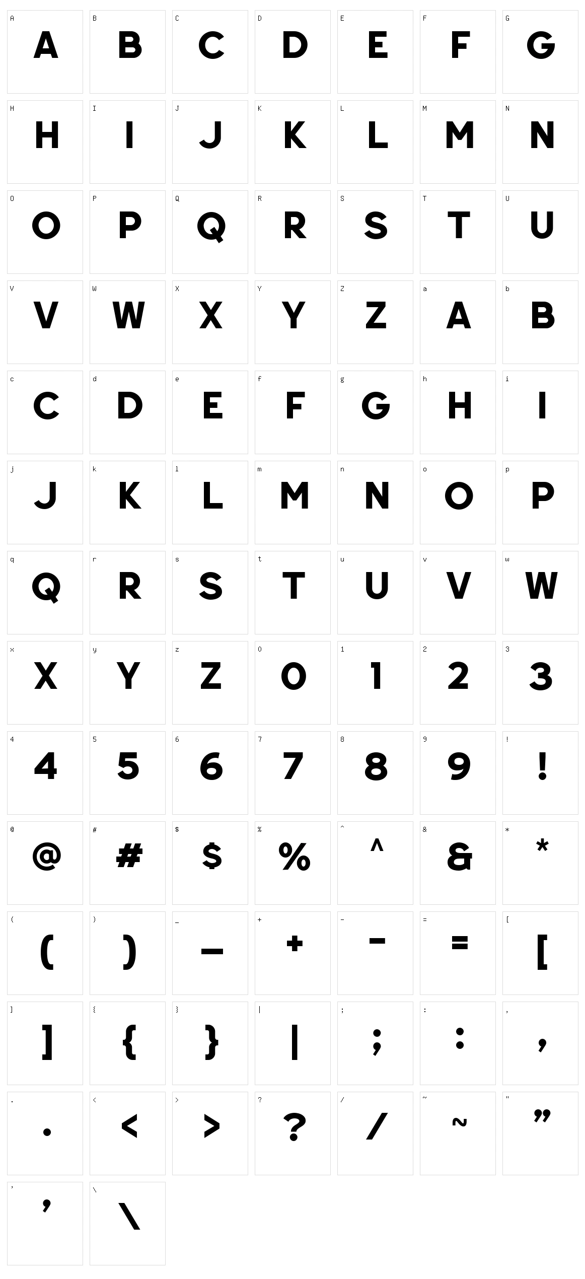 Retrokia Caps Character Set