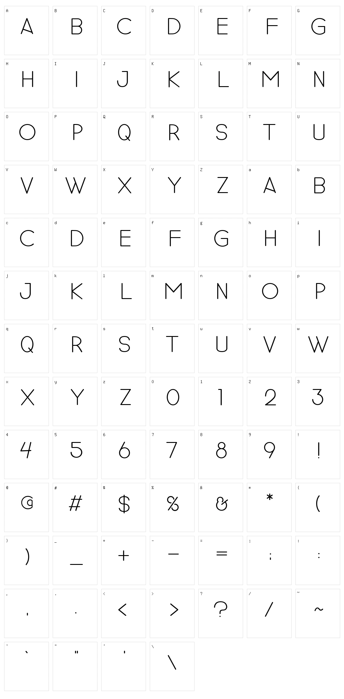 Revilo San Character Set
