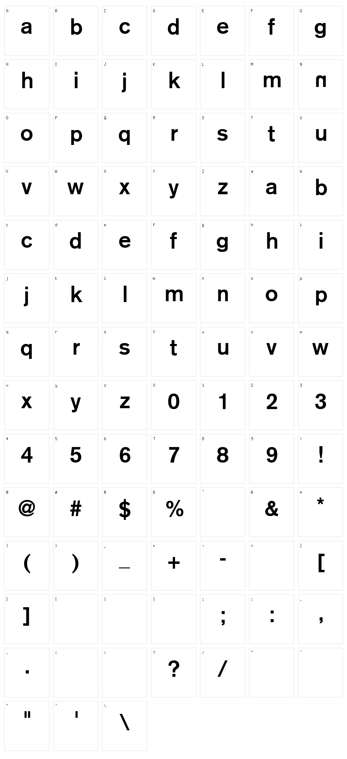 Reznor Broken Character Set
