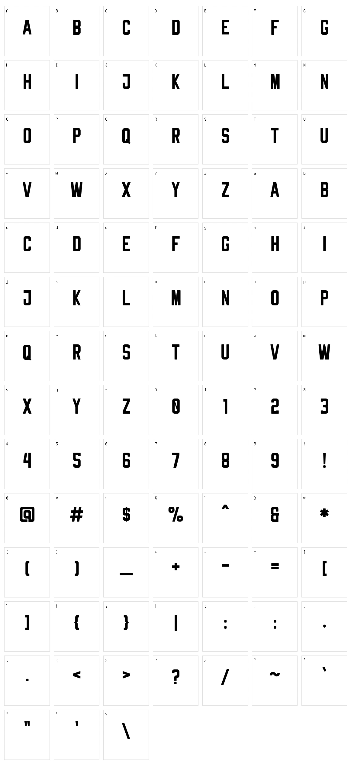 Rheiborn Sans Character Set