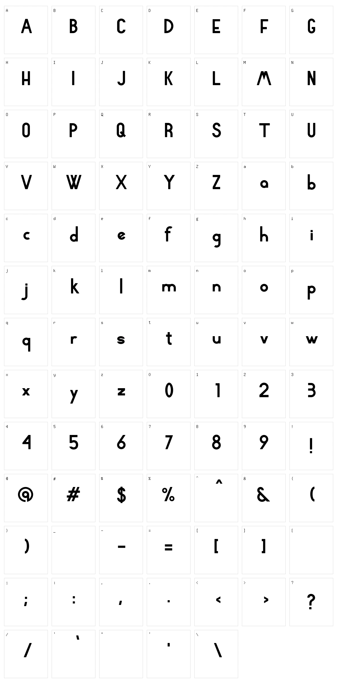 Rhyder Character Set