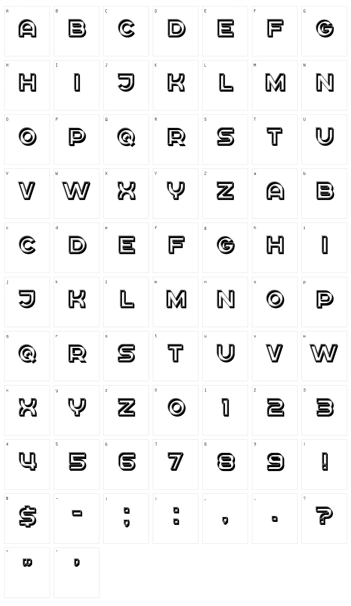 Rickrack Character Set