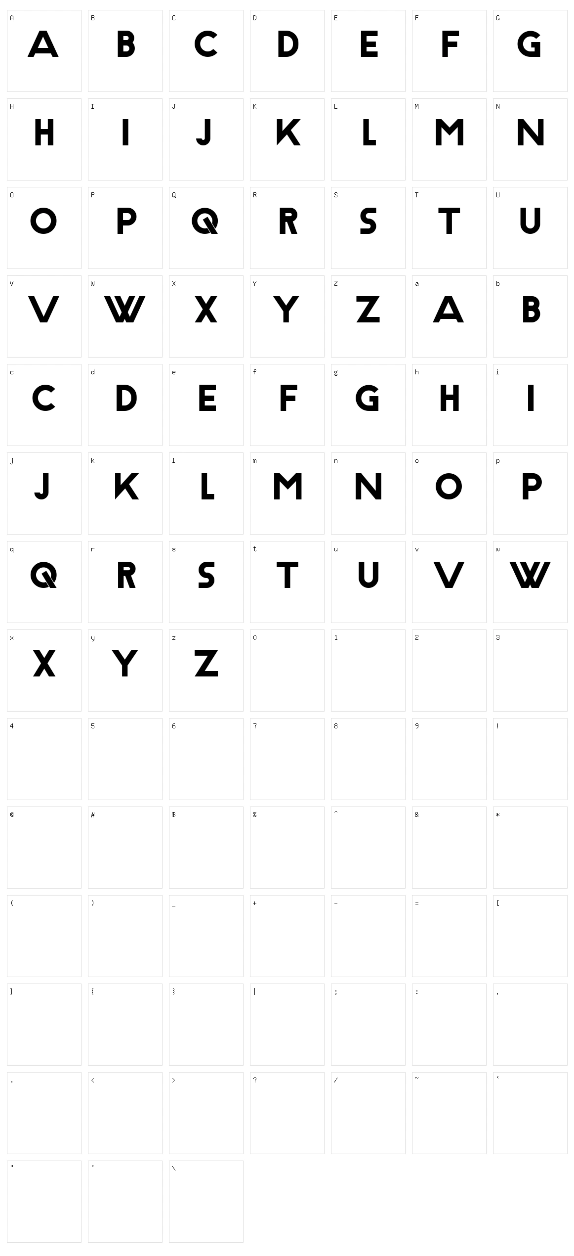 Rico Character Set