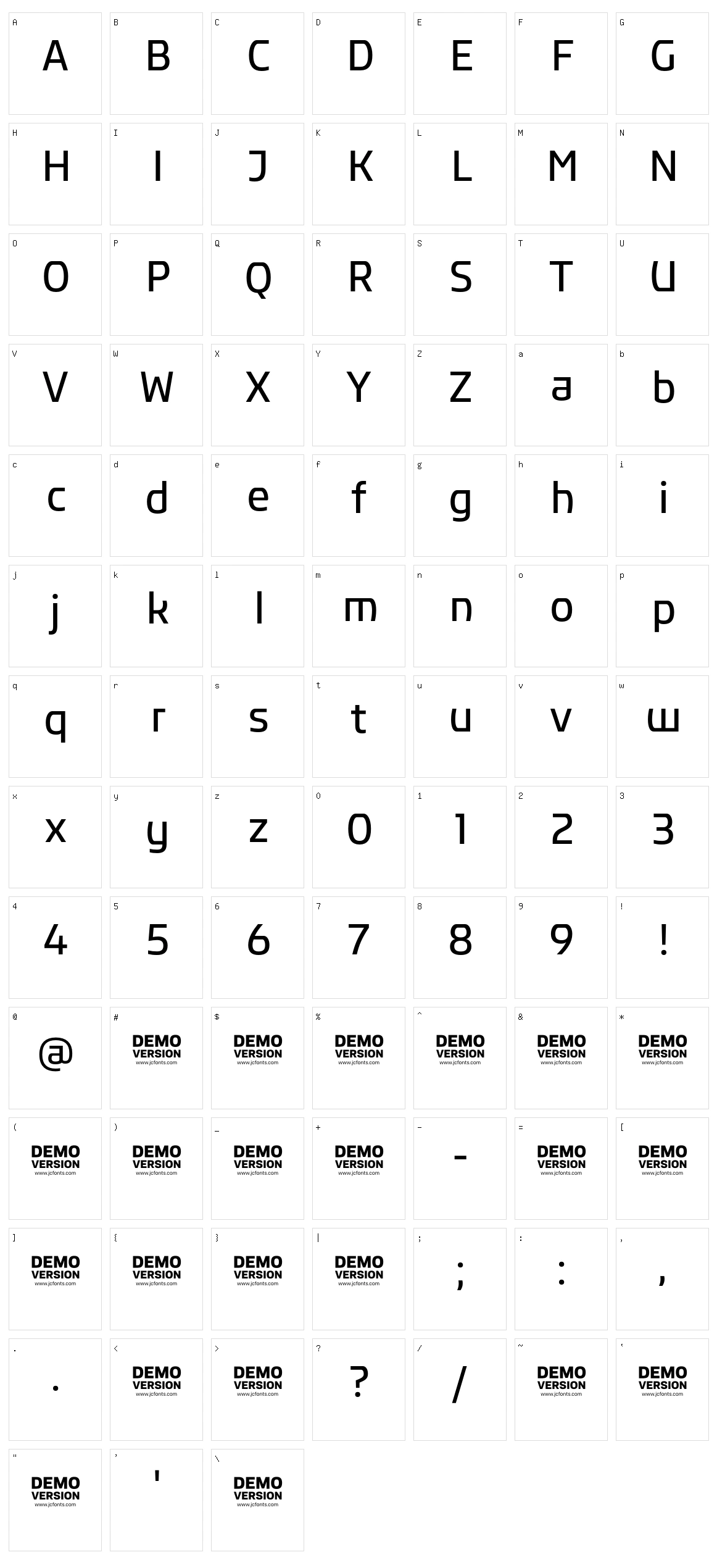 Rikon Character Set