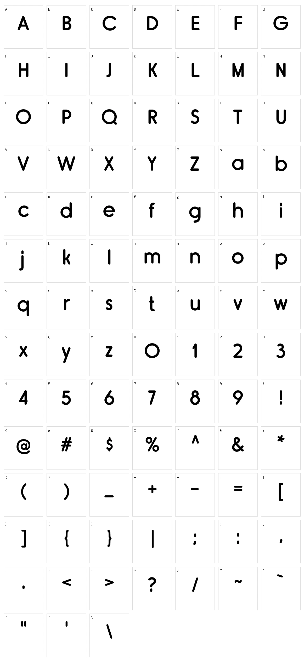 Rimouski Character Set