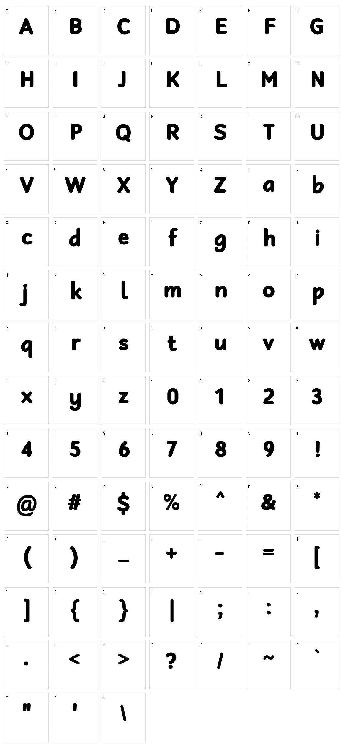 Robaga Rounded Character Set