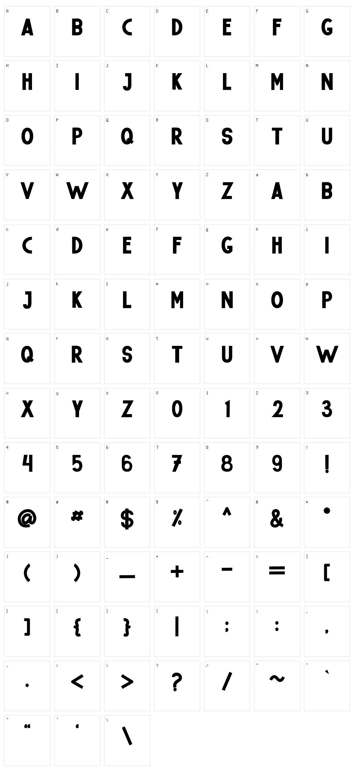 Roberto Character Set