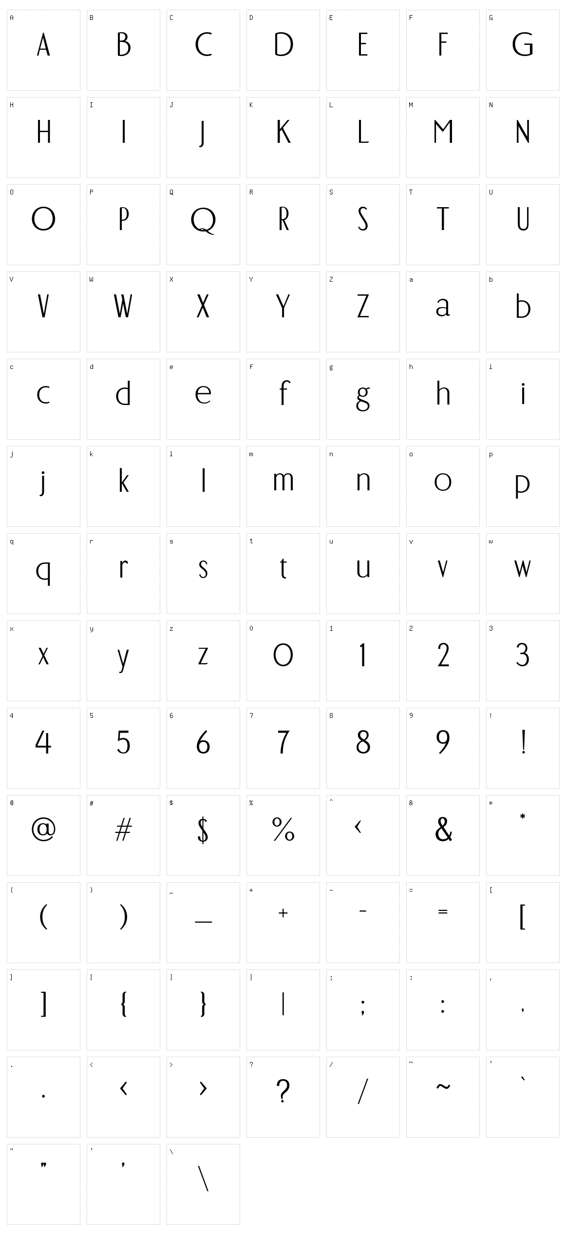 Rochaline Character Set