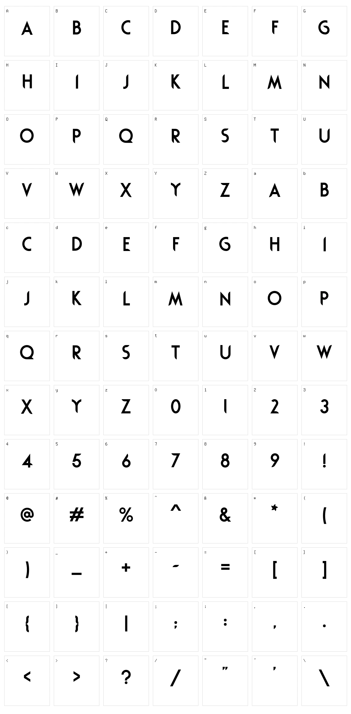 Rodondo Character Set